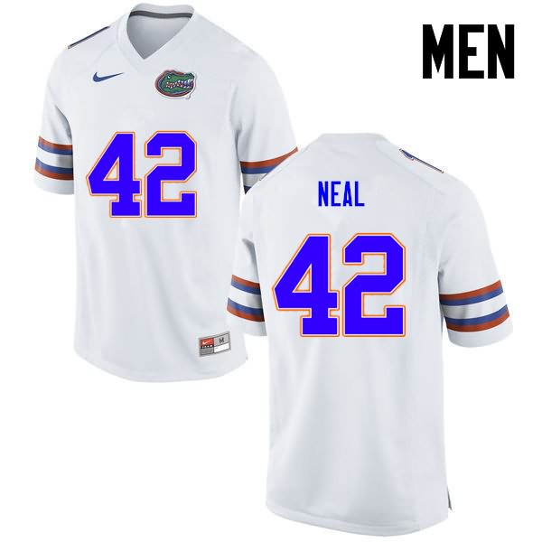 NCAA Florida Gators Keanu Neal Men's #42 Nike White Stitched Authentic College Football Jersey GPL8164AB